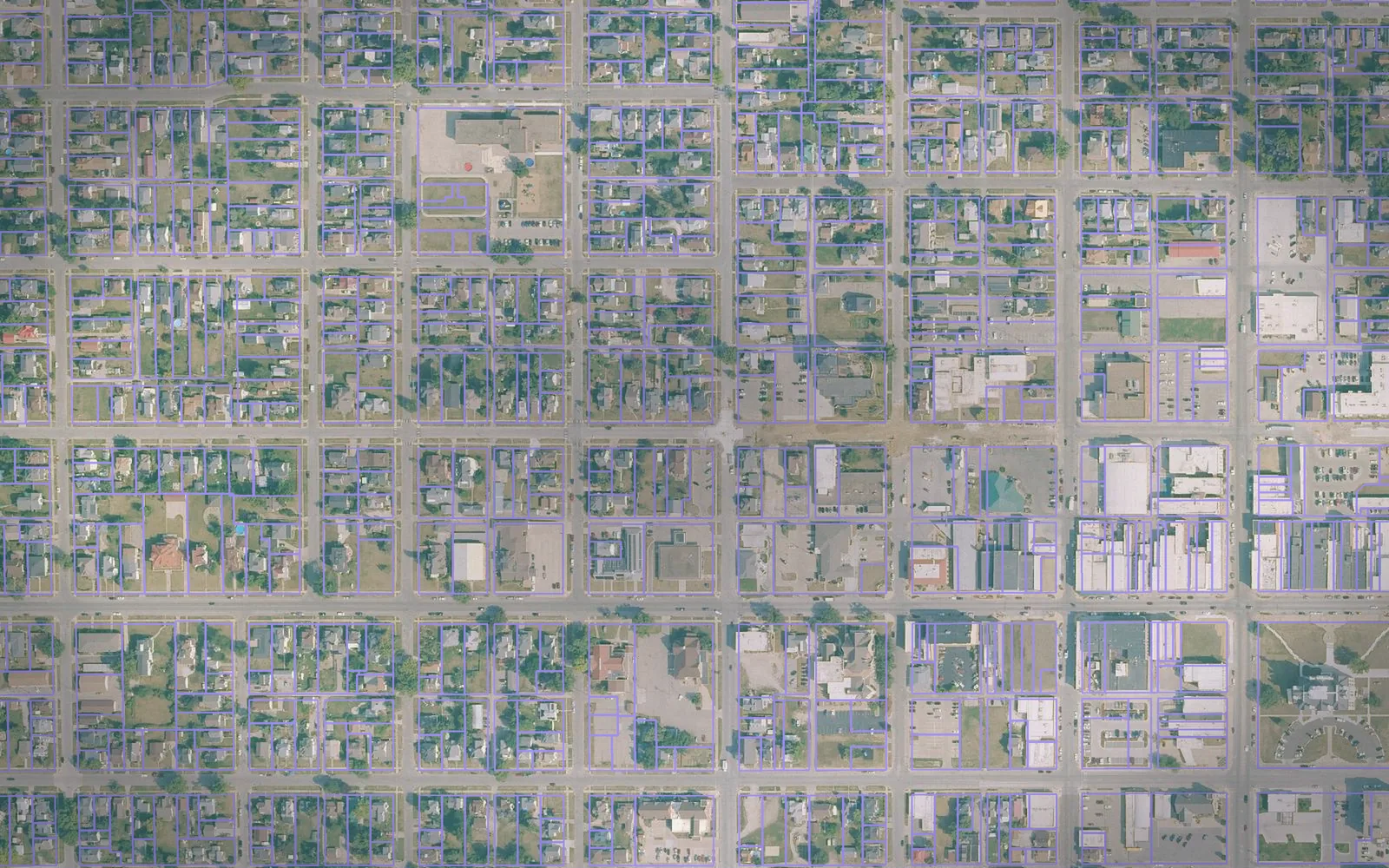 Parcel boundaries over aerial imagery of Marshall County, Iowa
