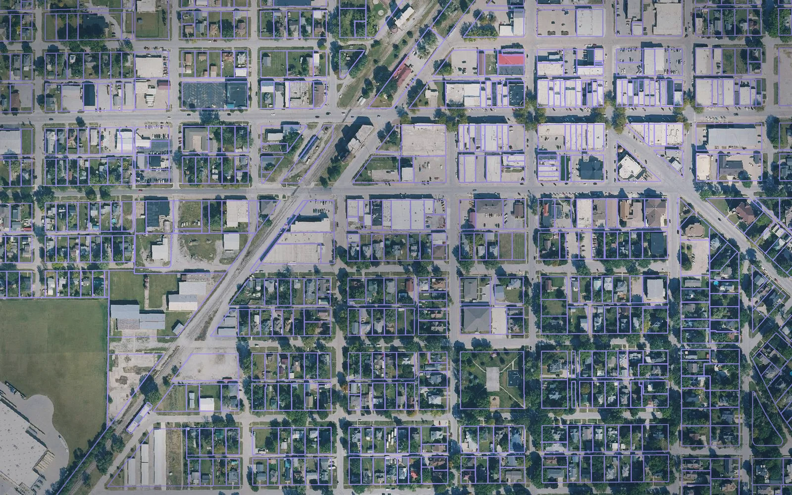 Parcel boundaries over aerial imagery of Page County, Iowa