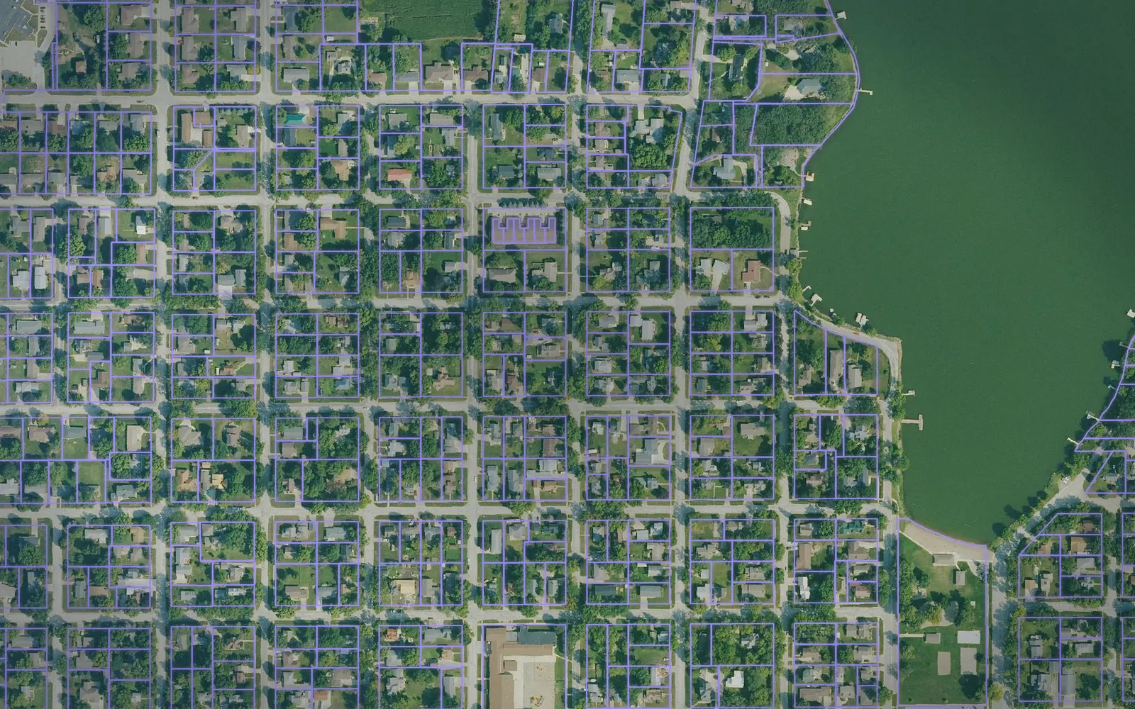 Parcel boundaries over aerial imagery of Palo Alto County, Iowa