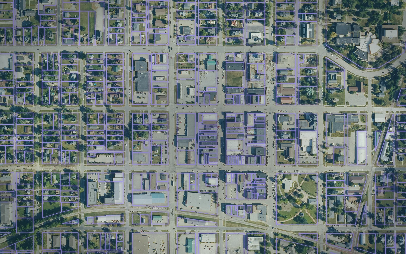 Parcel boundaries over aerial imagery of Poweshiek County, Iowa