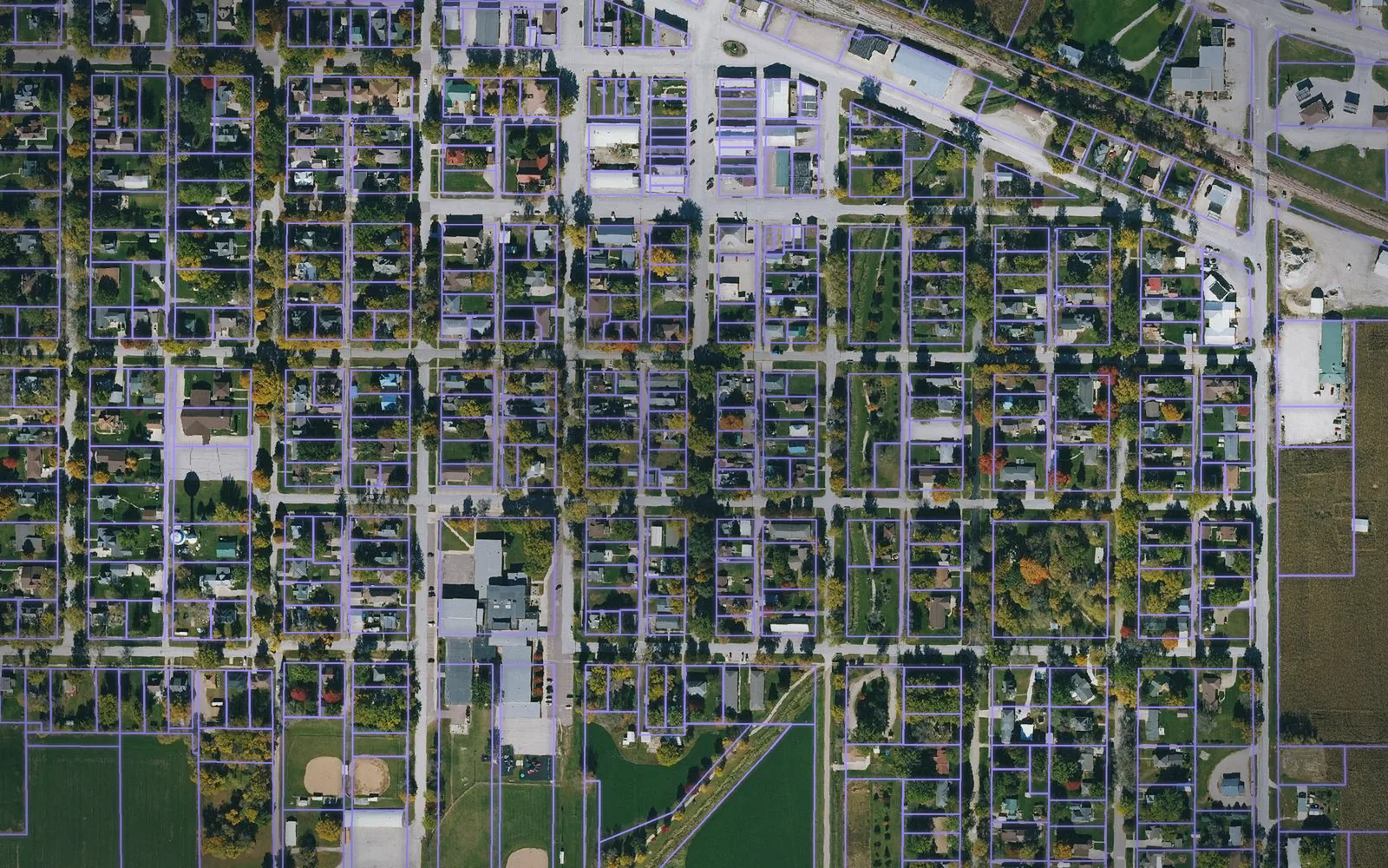Parcel boundaries over aerial imagery of Sac County, Iowa