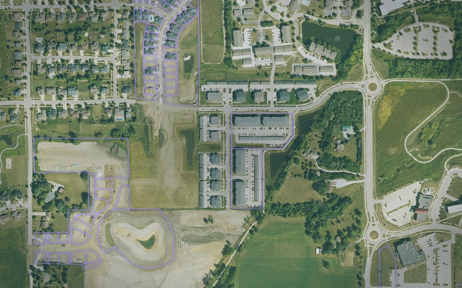 Parcel boundaries over aerial imagery of Story County, Iowa