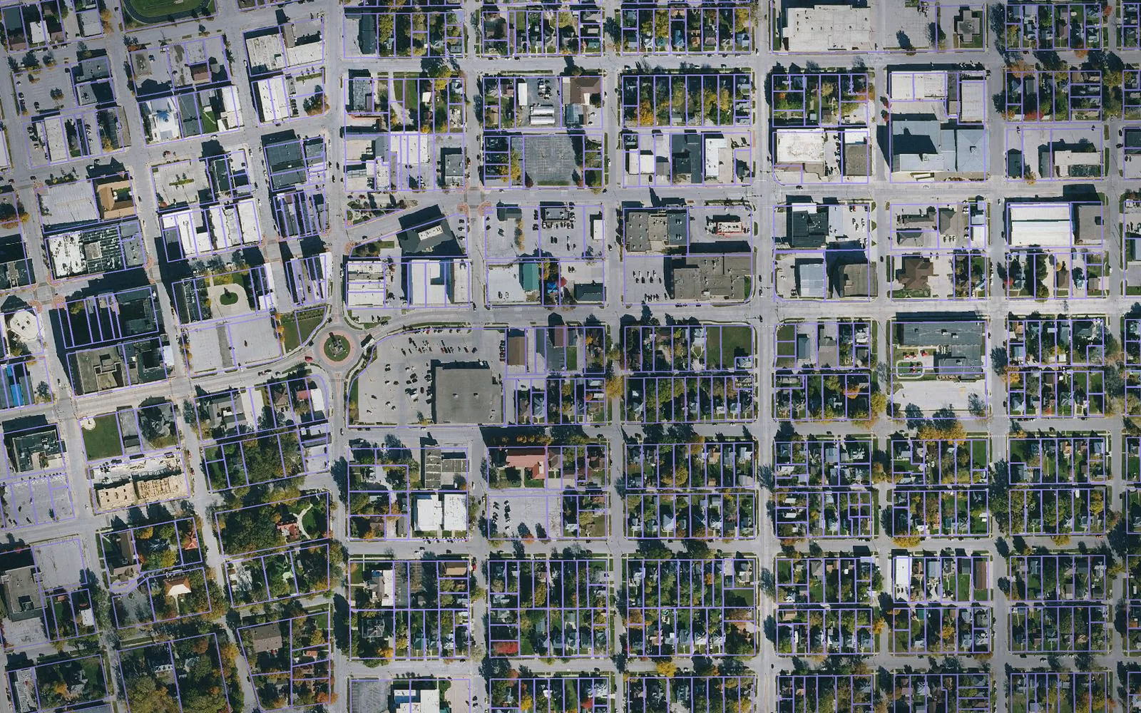 Parcel boundaries over aerial imagery of Webster County, Iowa