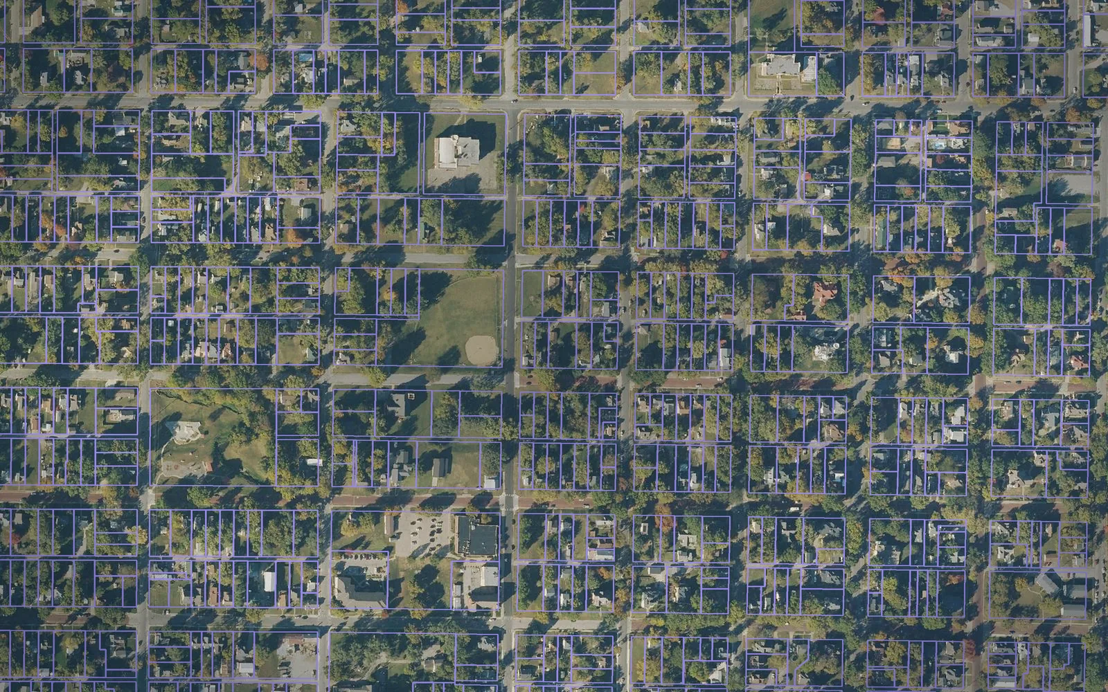 Parcel boundaries over aerial imagery of Atchison County, Kansas