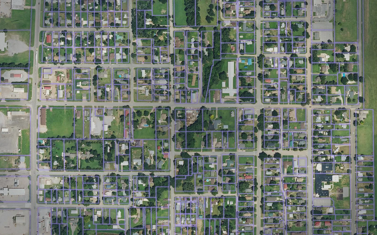 Parcel boundaries over aerial imagery of Barber County, Kansas
