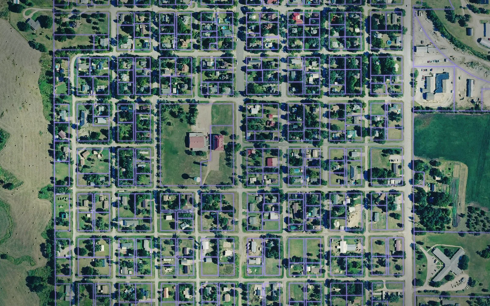 Parcel boundaries over aerial imagery of Chase County, Kansas