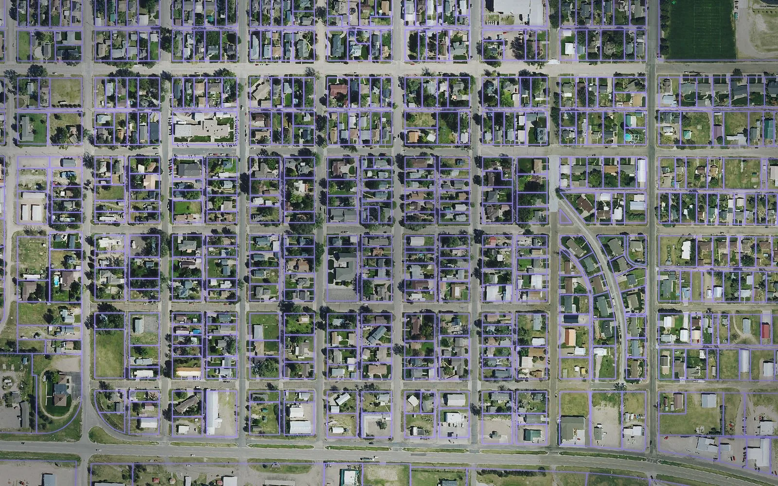Parcel boundaries over aerial imagery of Cheyenne County, Kansas