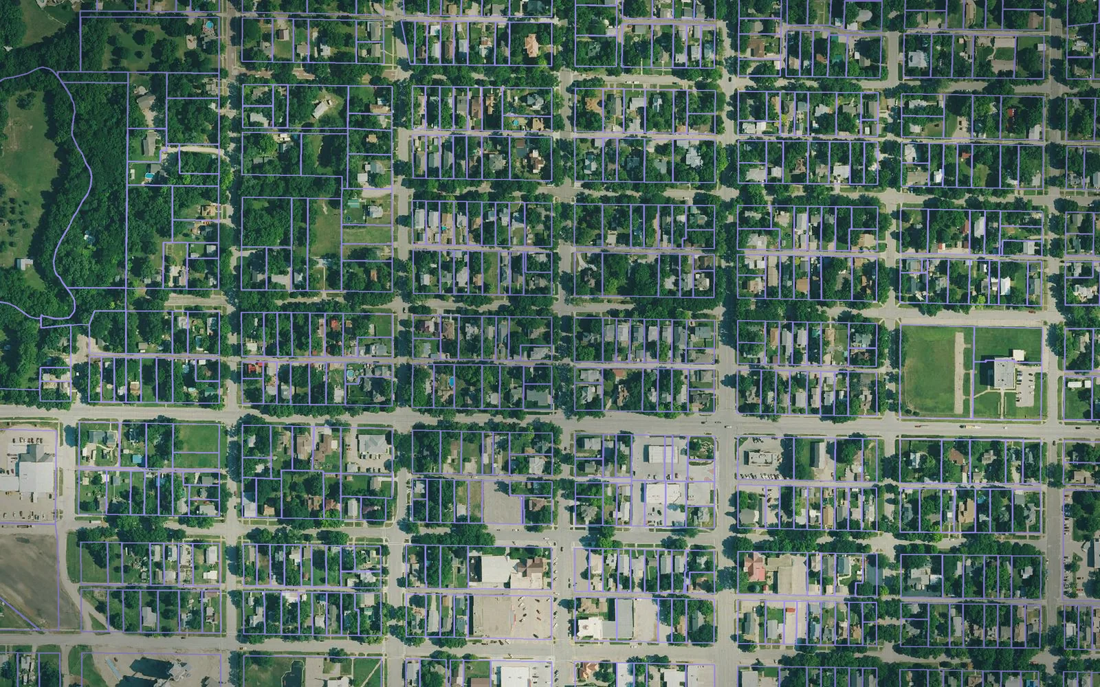 Parcel boundaries over aerial imagery of Clay County, Kansas
