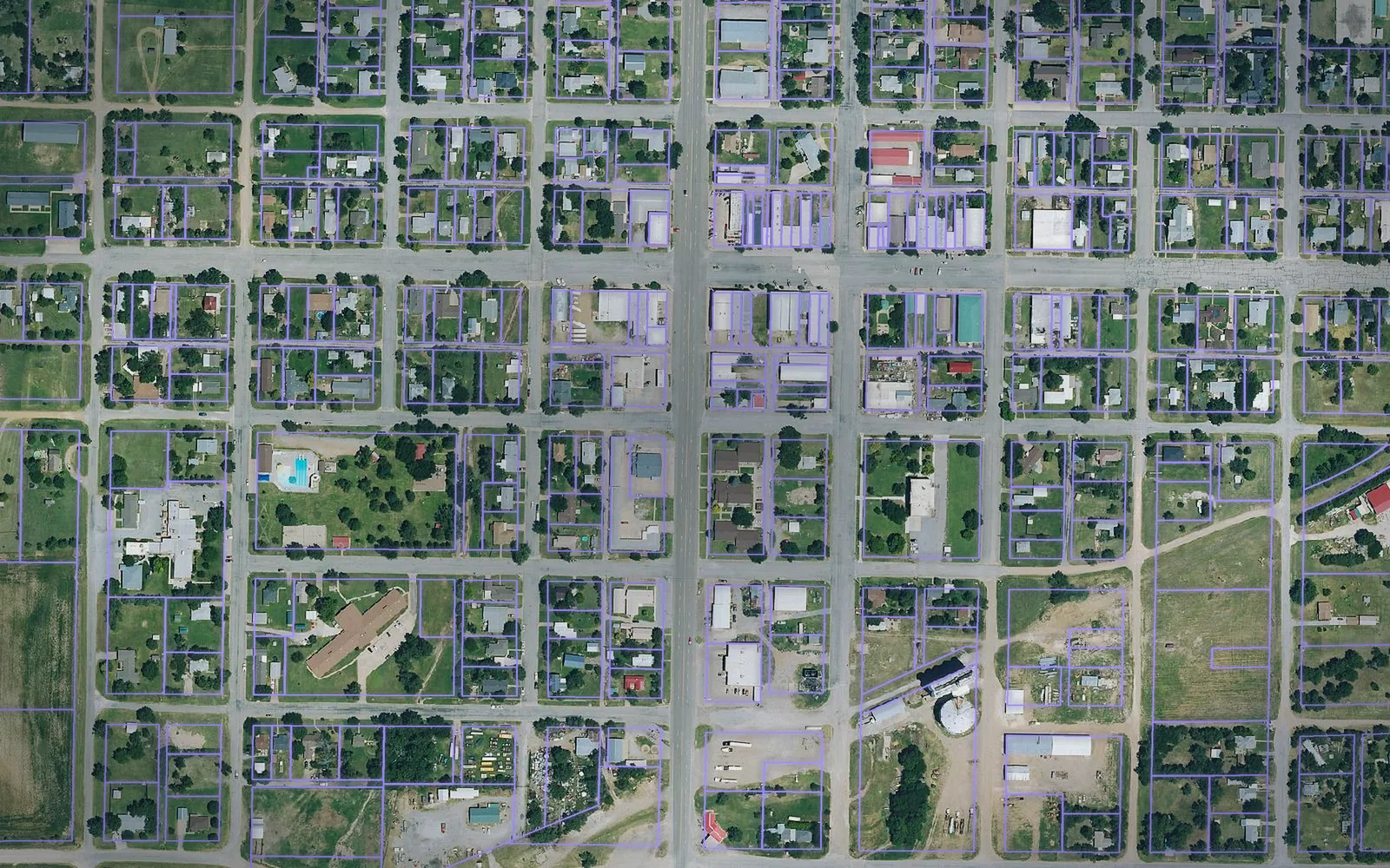 Parcel boundaries over aerial imagery of Comanche County, Kansas