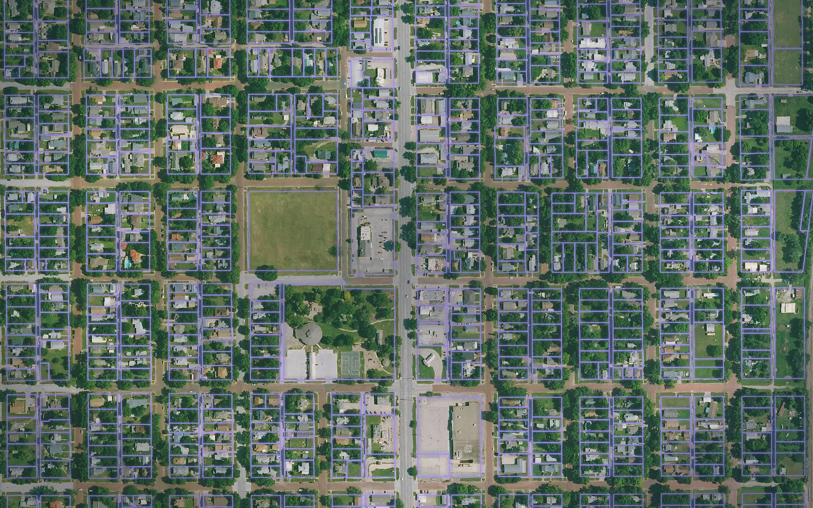 Parcel boundaries over aerial imagery of Cowley County, Kansas