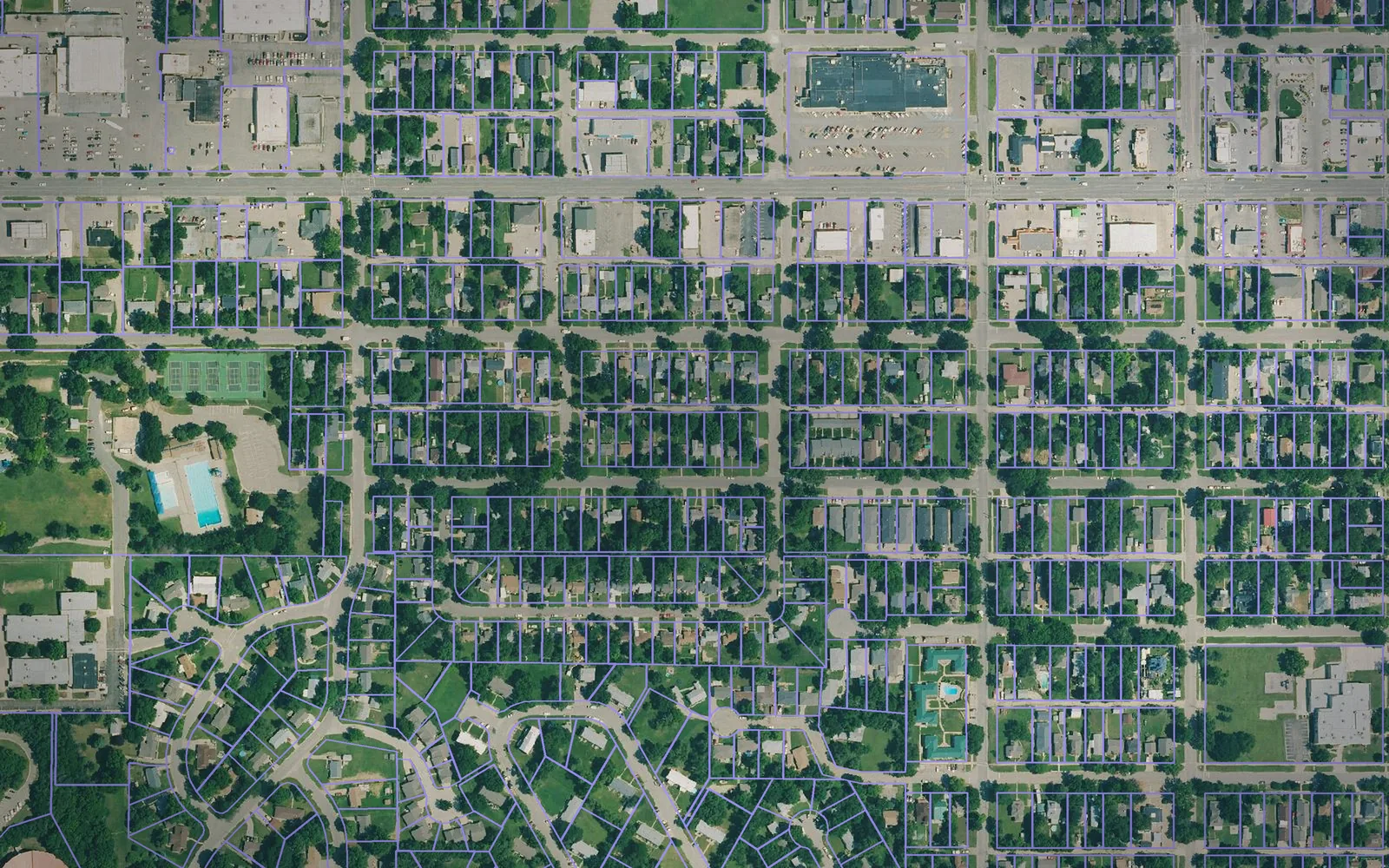 Parcel boundaries over aerial imagery of Geary County, Kansas