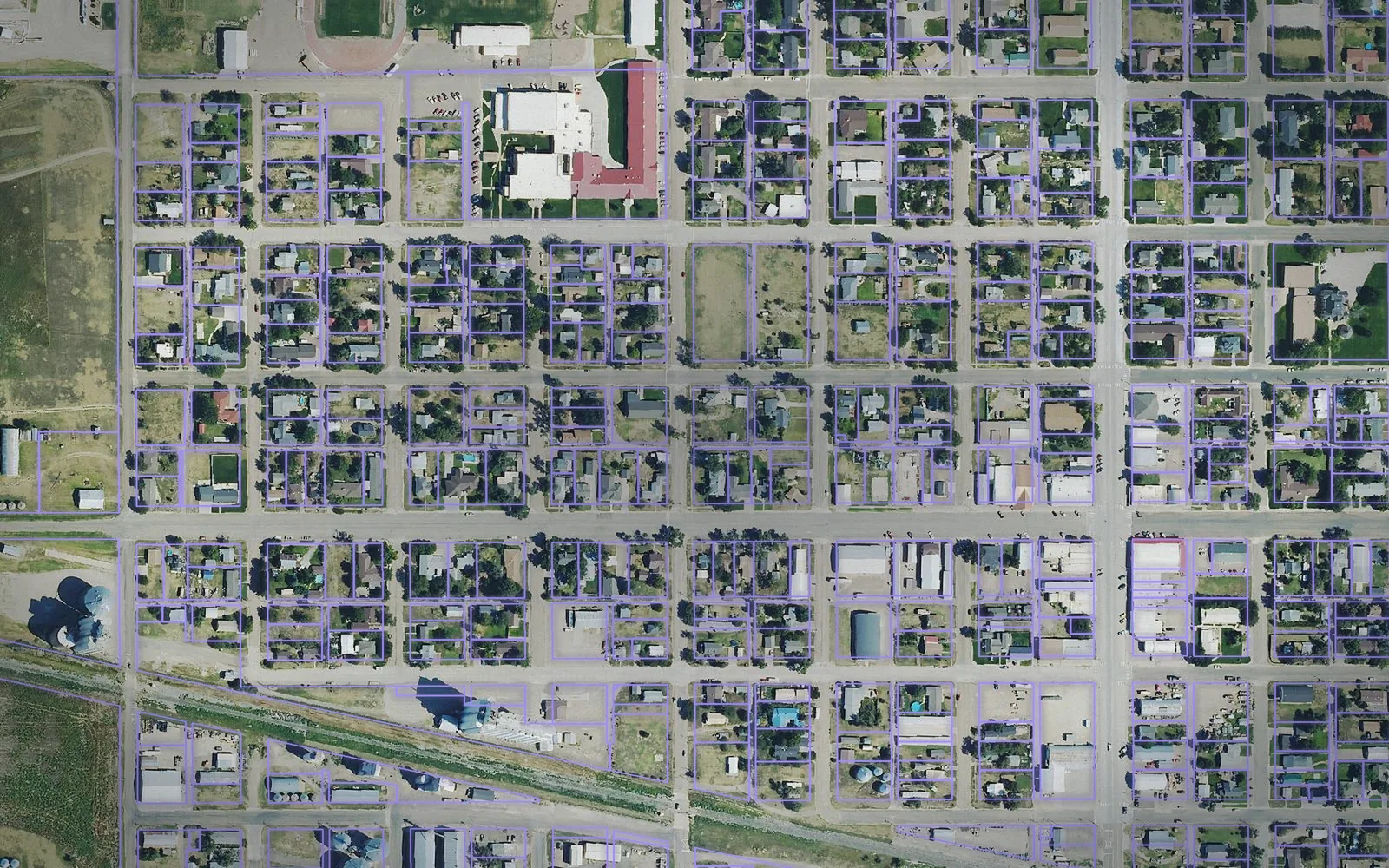 Parcel boundaries over aerial imagery of Greeley County, Kansas