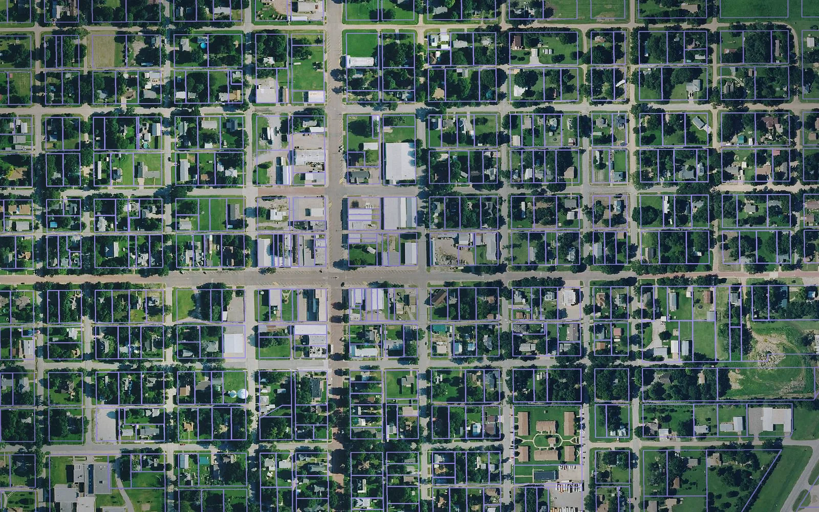 Parcel boundaries over aerial imagery of Harper County, Kansas