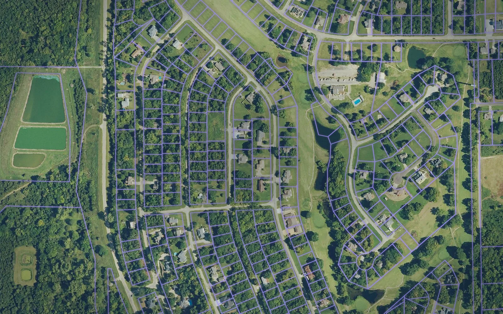 Parcel boundaries over aerial imagery of Jefferson County, Kansas
