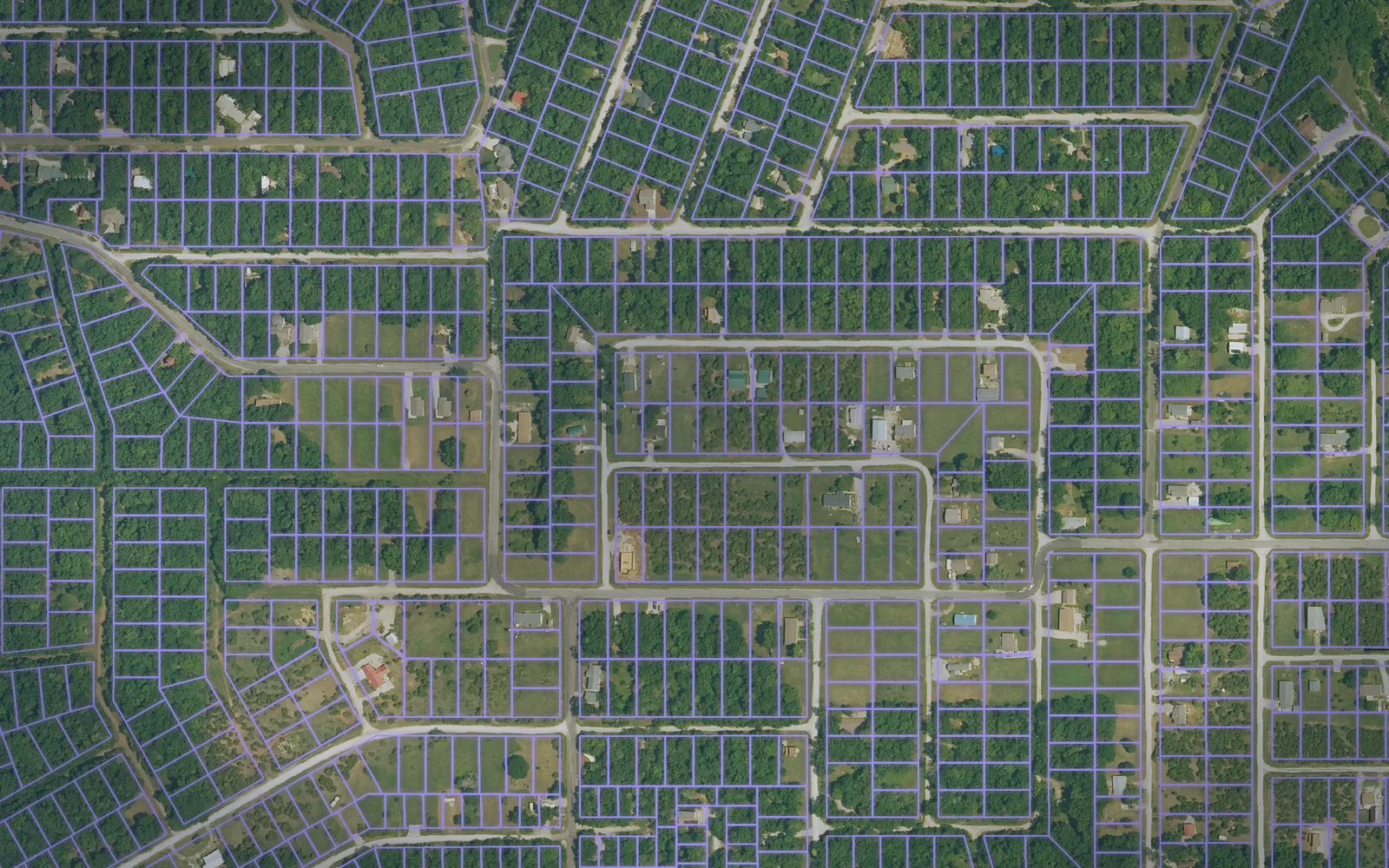 Parcel boundaries over aerial imagery of Linn County, Kansas