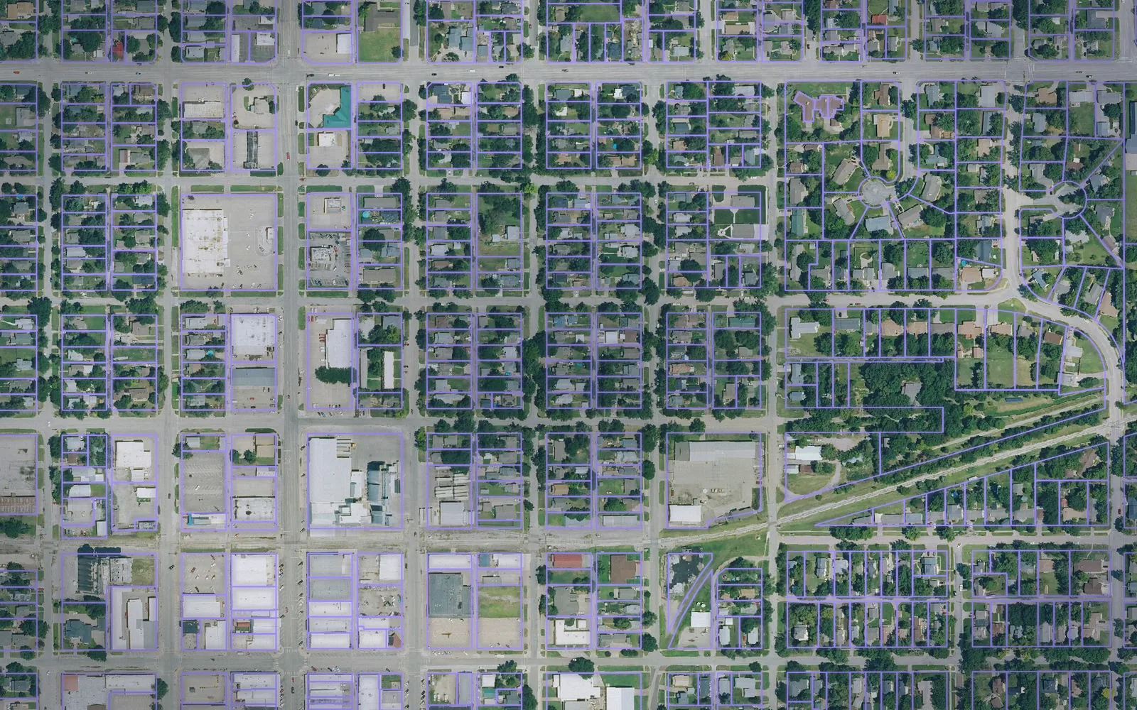 Parcel boundaries over aerial imagery of McPherson County, Kansas