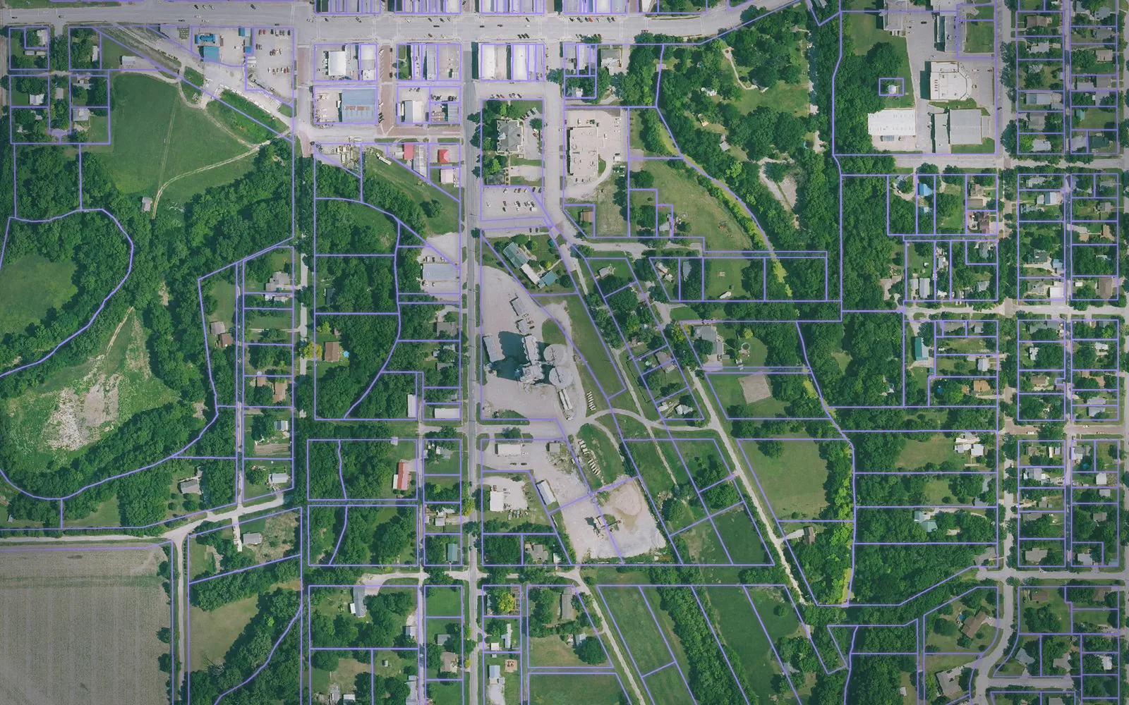 Parcel boundaries over aerial imagery of Marion County, Kansas
