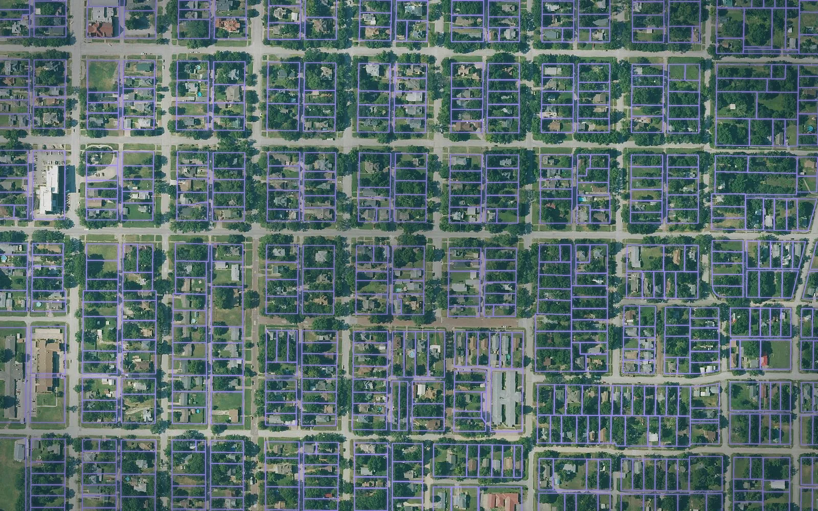 Parcel boundaries over aerial imagery of Montgomery County, Kansas