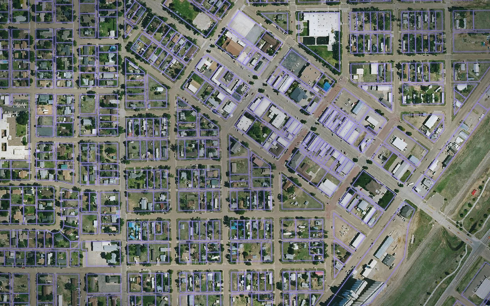 Parcel boundaries over aerial imagery of Morton County, Kansas
