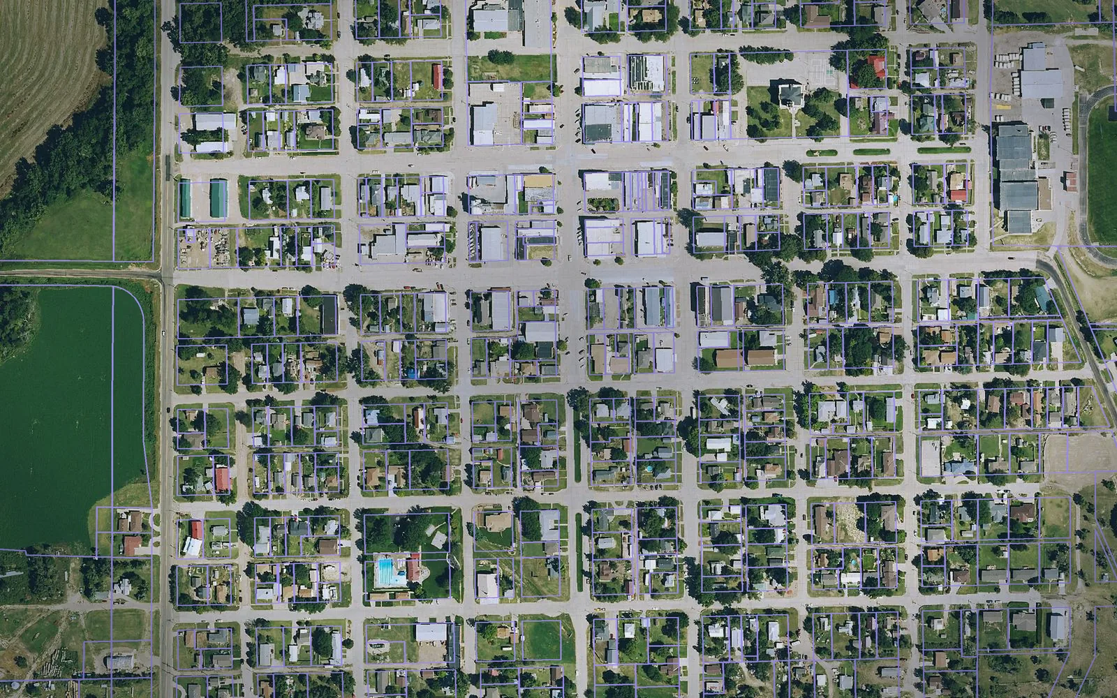 Parcel boundaries over aerial imagery of Rawlins County, Kansas