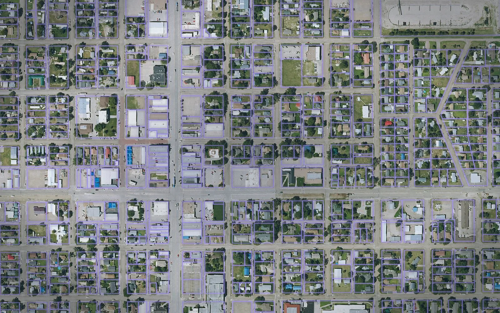 Parcel boundaries over aerial imagery of Scott County, Kansas