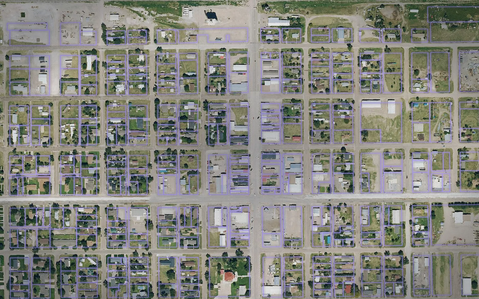 Parcel boundaries over aerial imagery of Wichita County, Kansas