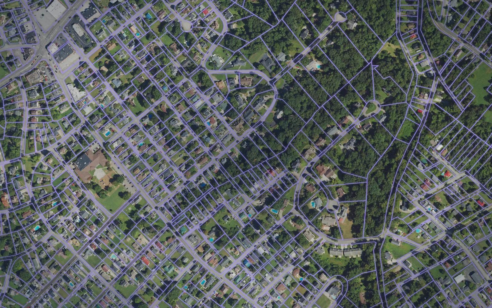 Parcel boundaries over aerial imagery of Boyd County, Kentucky