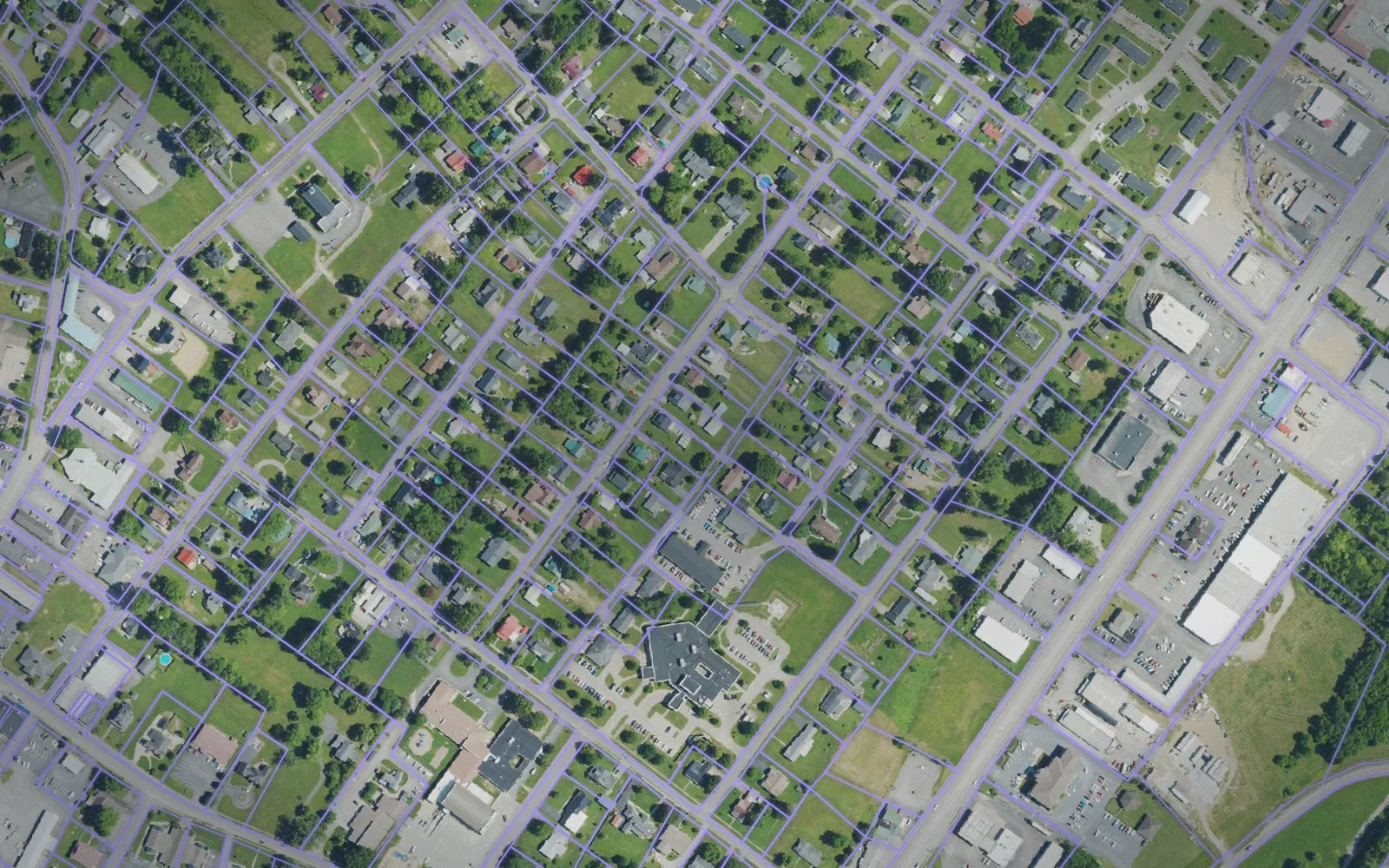 Parcel boundaries over aerial imagery of Casey County, Kentucky