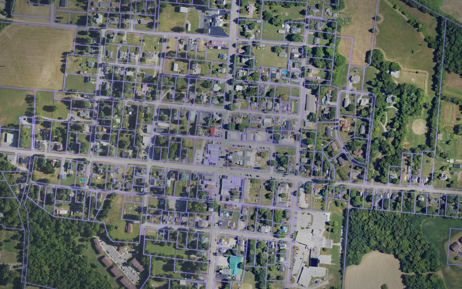 Parcel boundaries over aerial imagery of Henry County, Kentucky