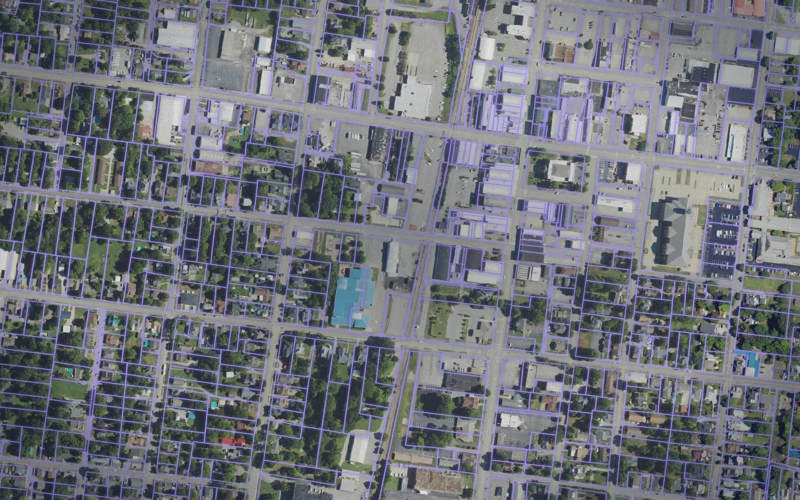 Parcel boundaries over aerial imagery of Hopkins County, Kentucky