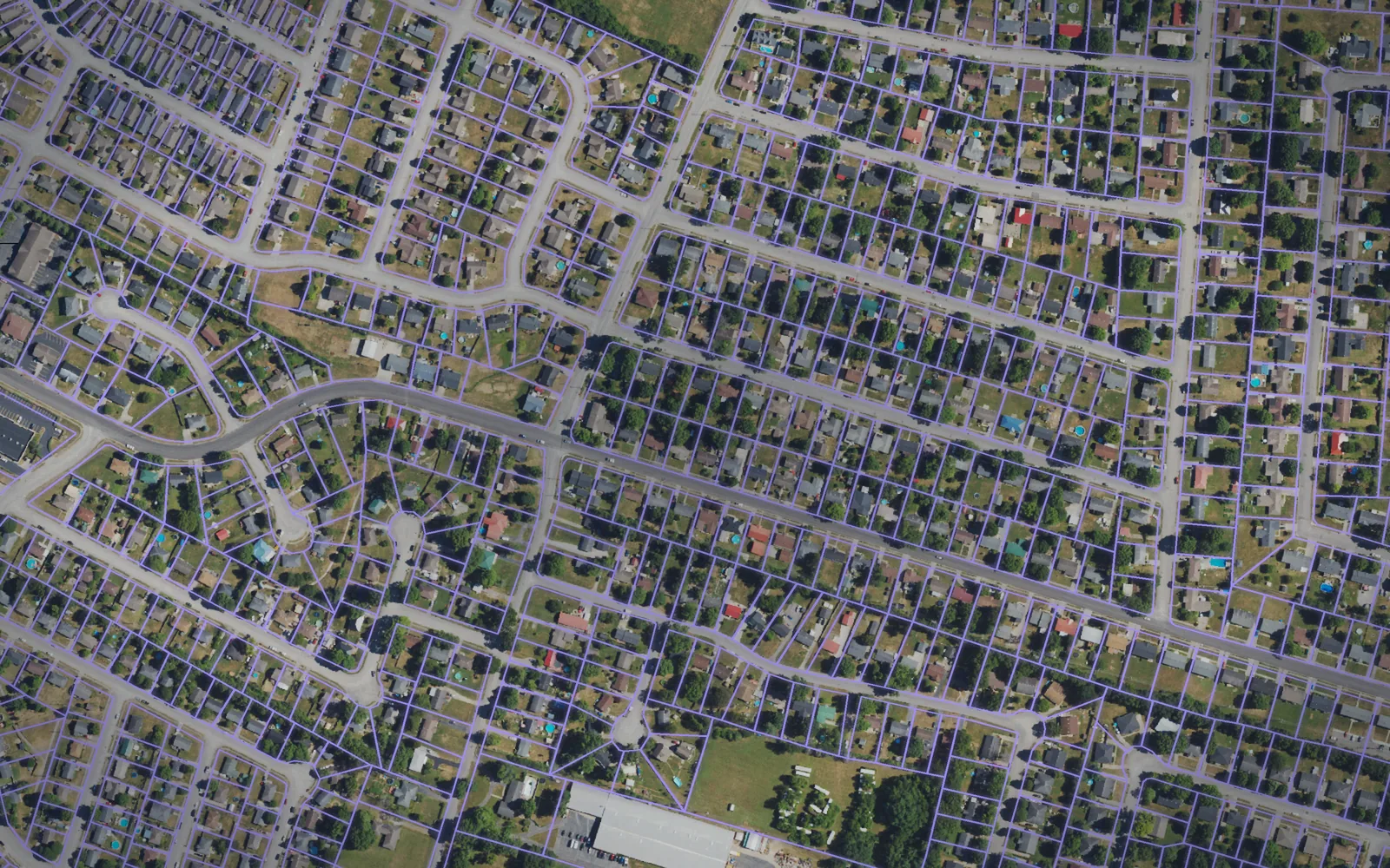 Parcel boundaries over aerial imagery of Jessamine County, Kentucky
