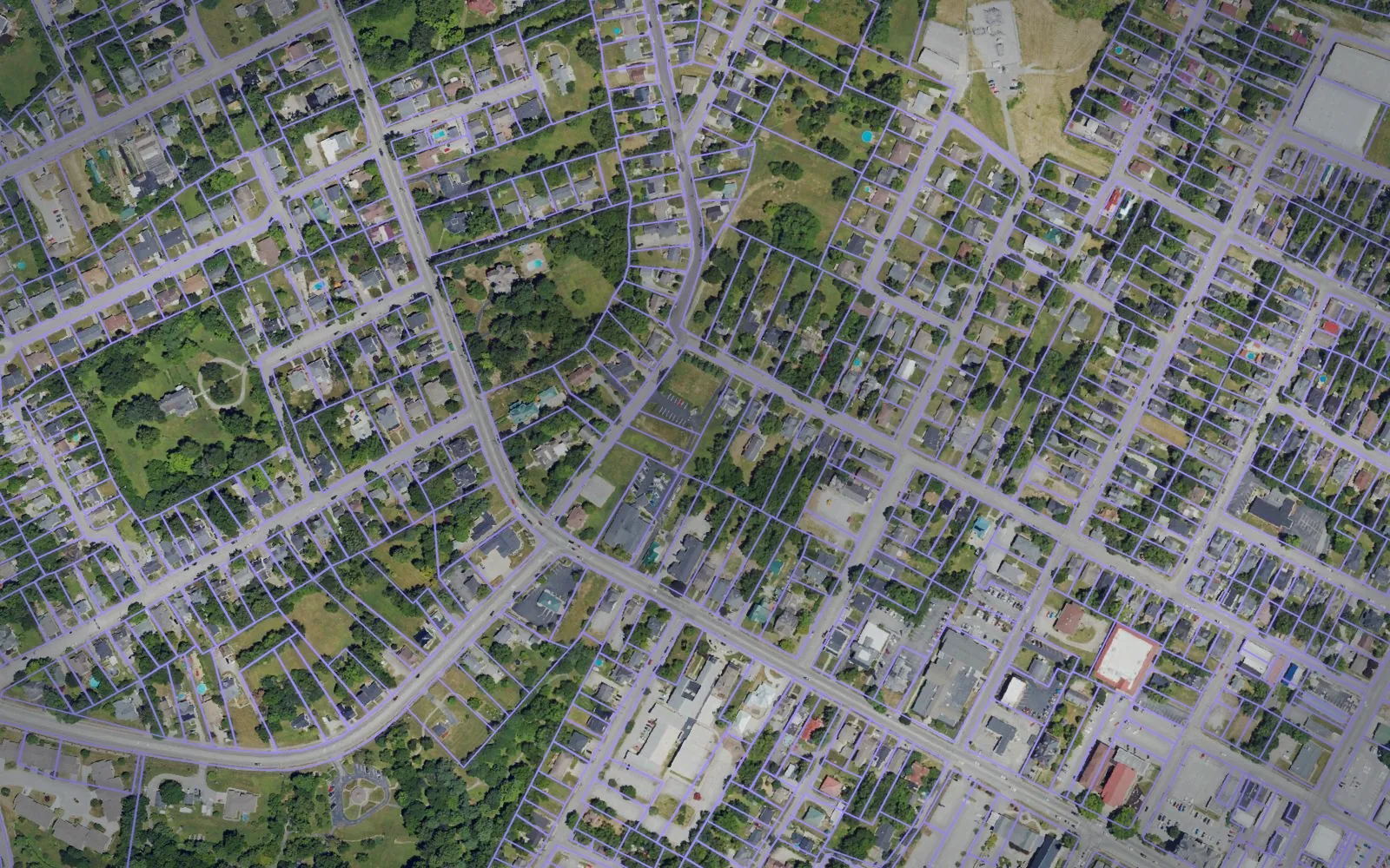Parcel boundaries over aerial imagery of Madison County, Kentucky