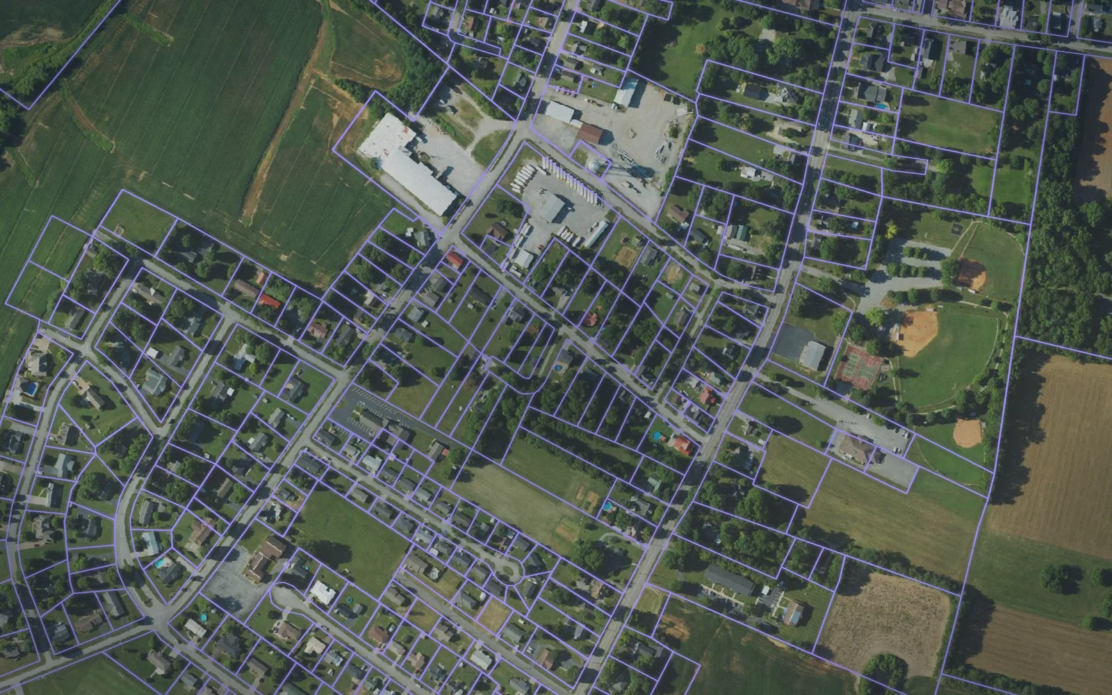 Parcel boundaries over aerial imagery of Todd County, Kentucky