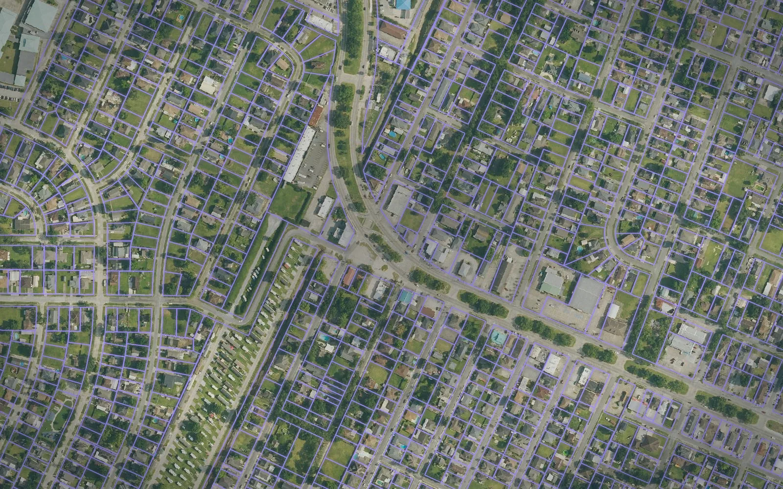 Parcel boundaries over aerial imagery of St. Bernard Parish, Louisiana