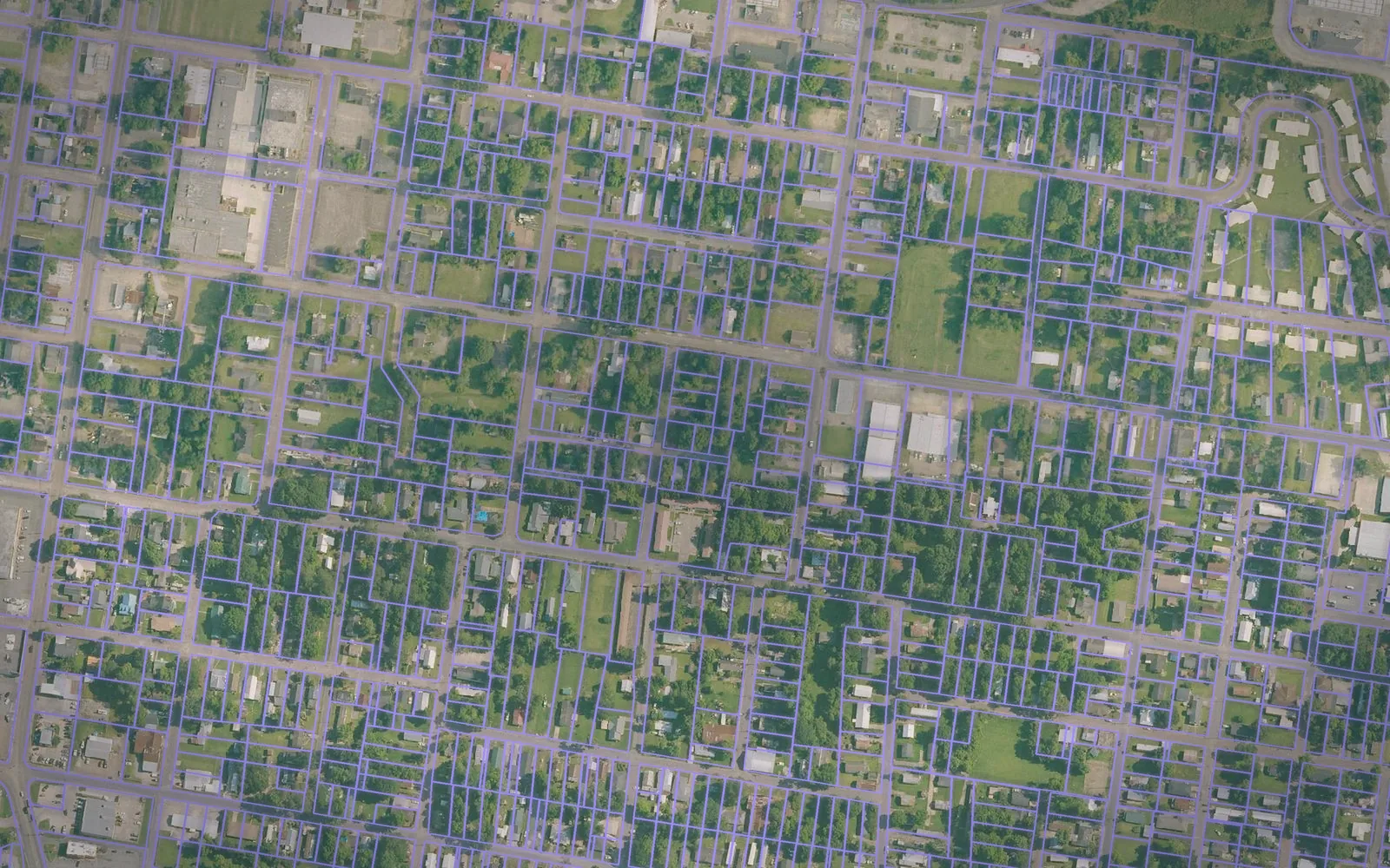 Parcel boundaries over aerial imagery of St. Landry Parish, Louisiana