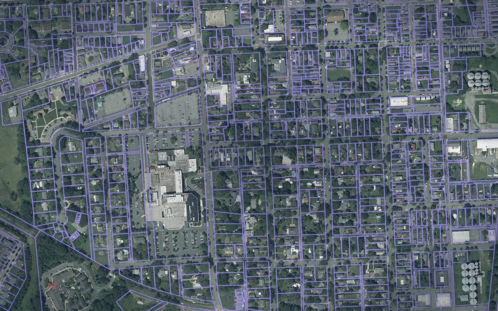 Parcel boundaries over aerial imagery of Talbot County, Maryland