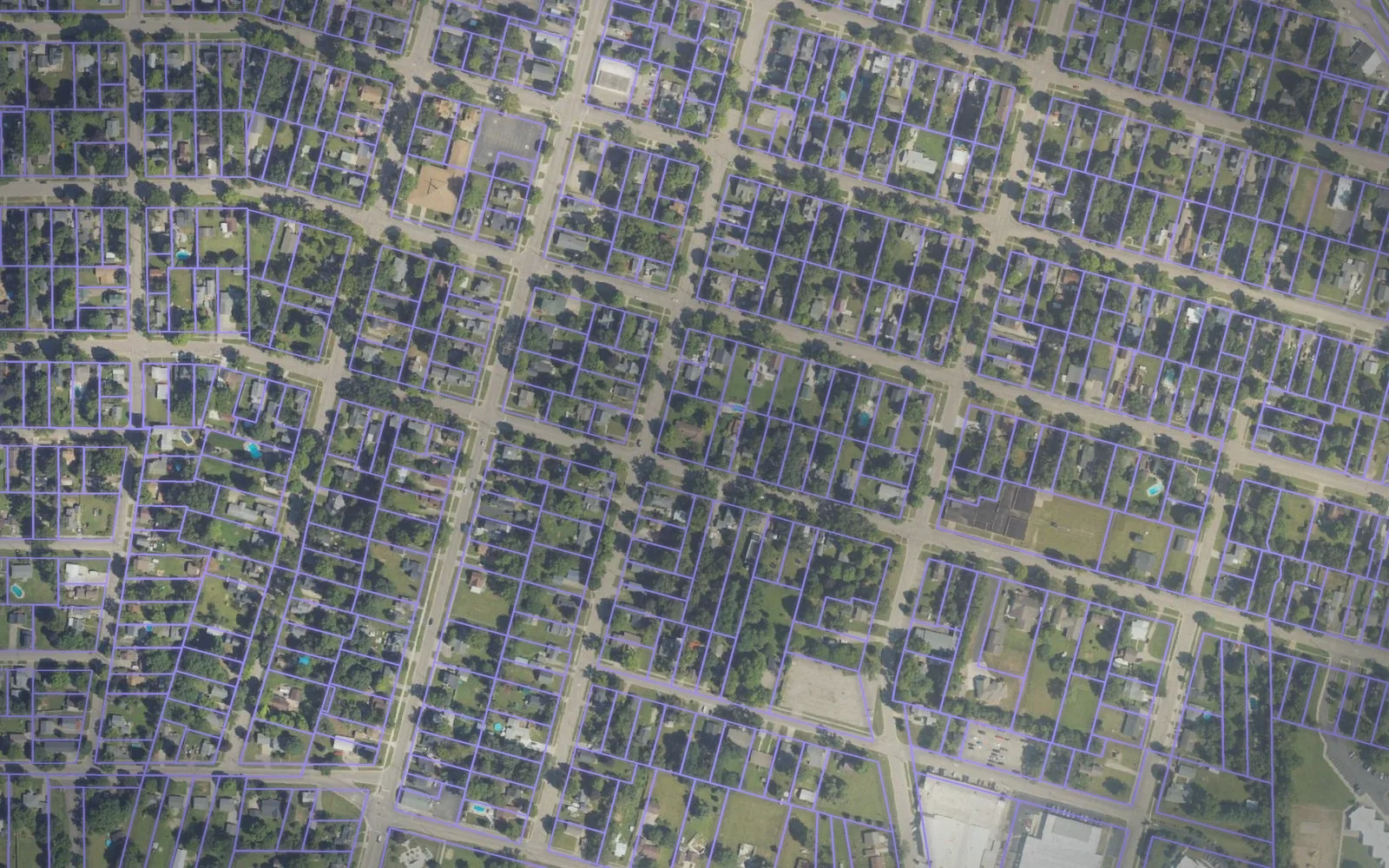 Parcel boundaries over aerial imagery of Allegan County, Michigan