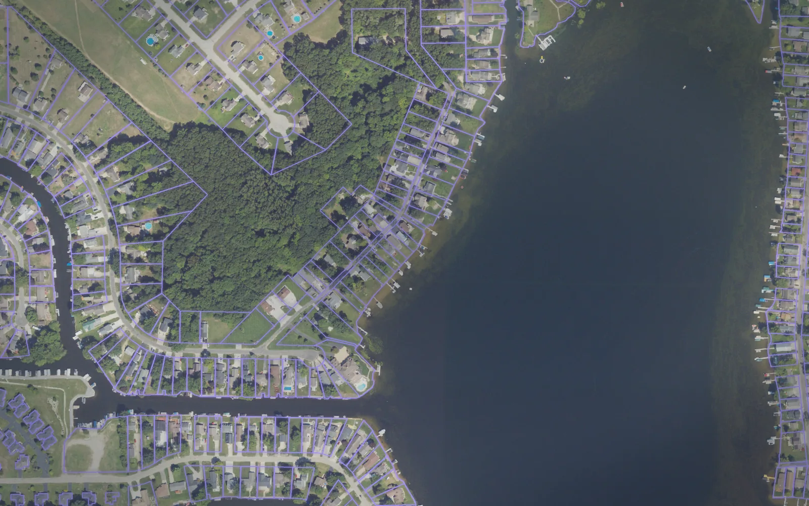 Parcel boundaries over aerial imagery of Barry County, Michigan