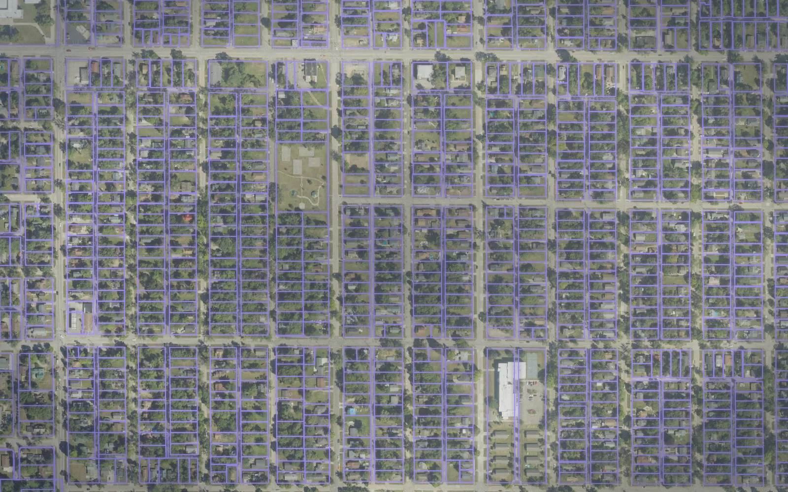 Parcel boundaries over aerial imagery of Berrien County, Michigan
