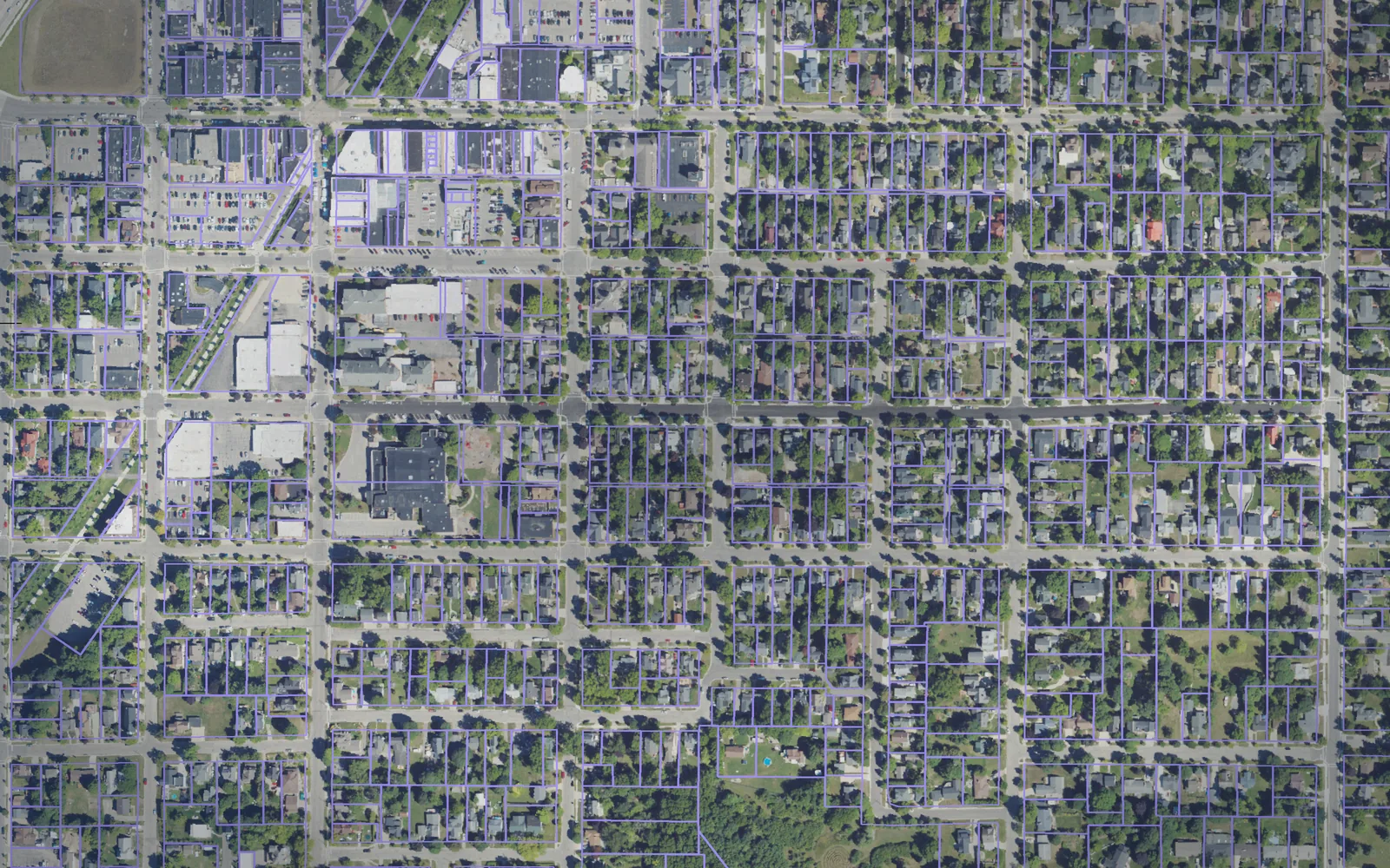 Parcel boundaries over aerial imagery of Emmet County, Michigan