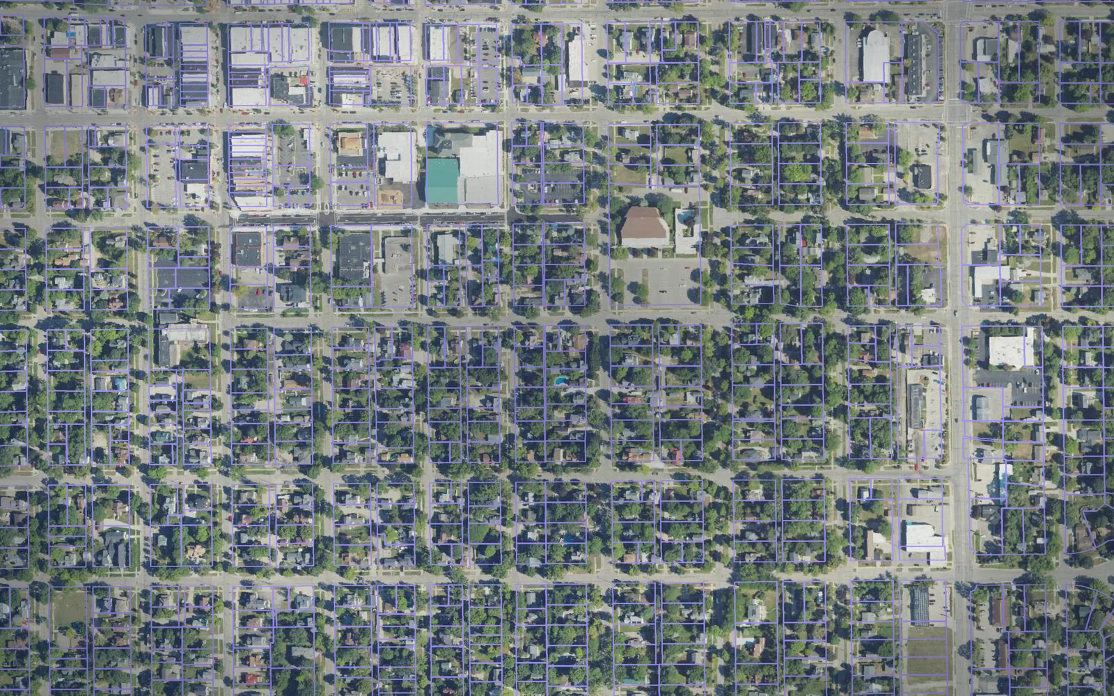 Parcel boundaries over aerial imagery of Isabella County, Michigan