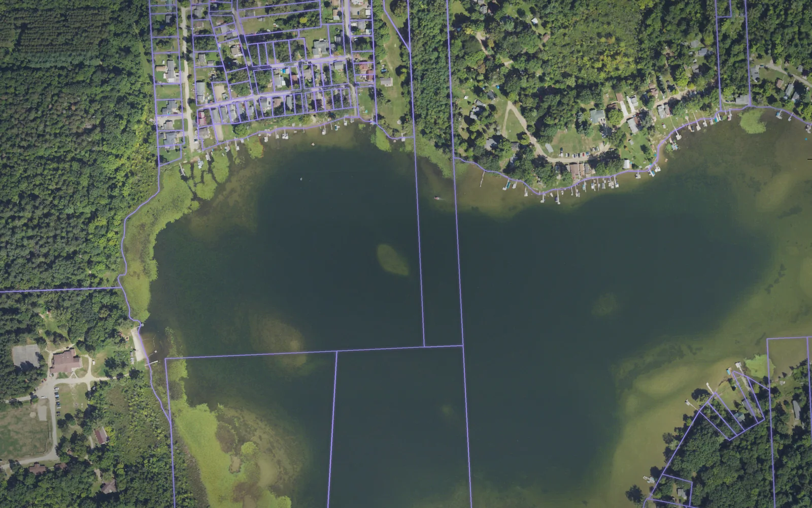 Parcel boundaries over aerial imagery of Lapeer County, Michigan