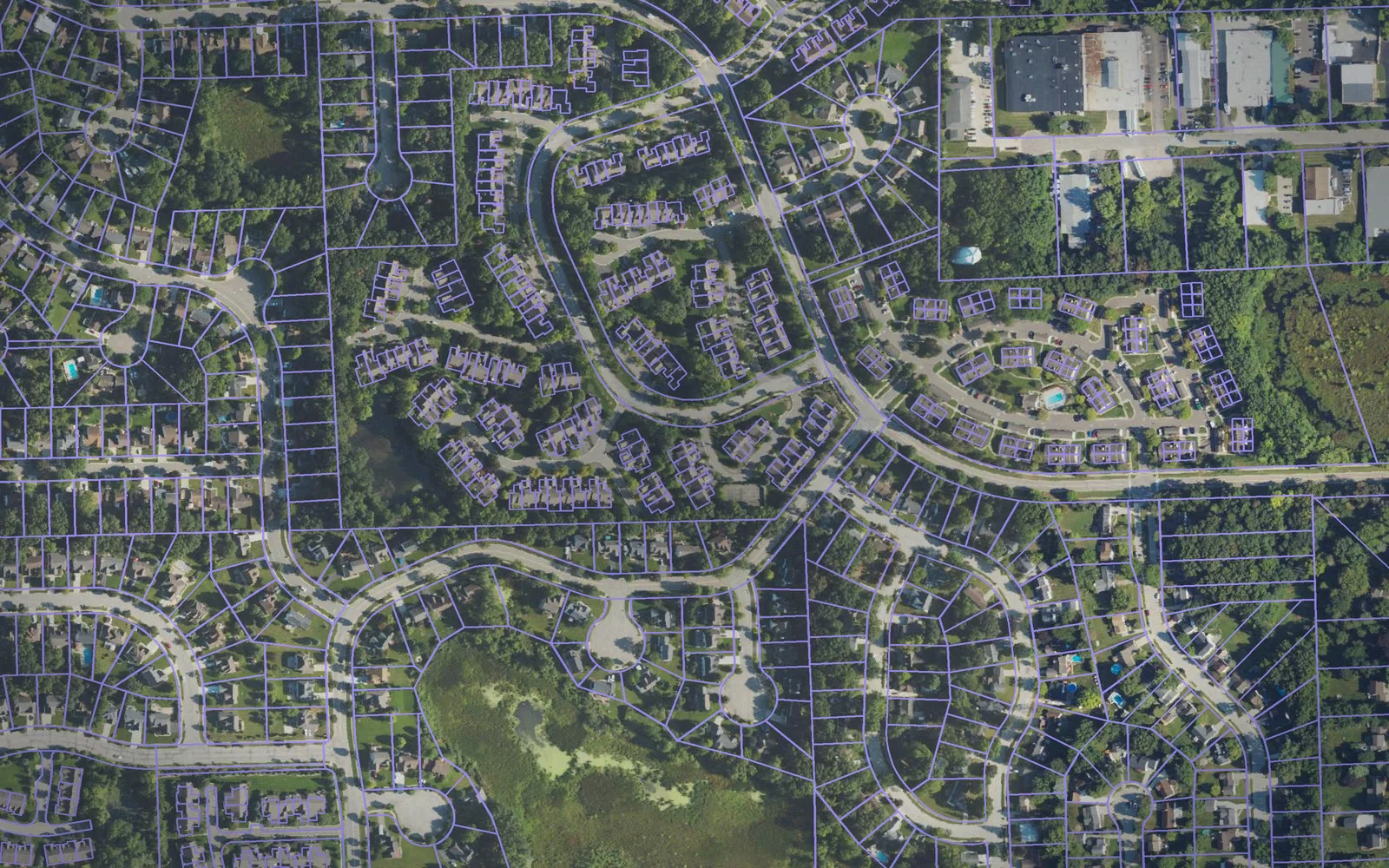 Parcel boundaries over aerial imagery of Livingston County, Michigan
