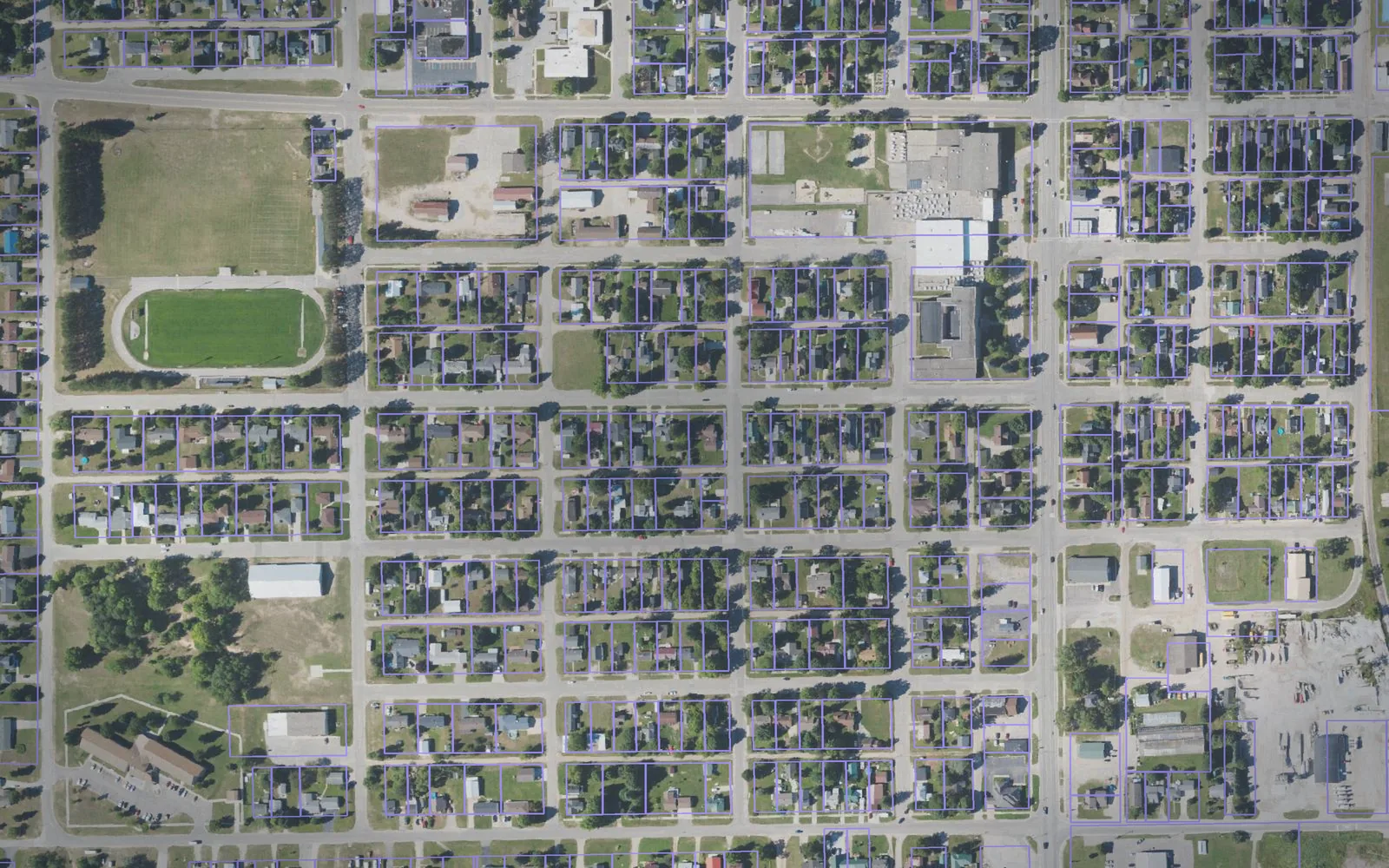 Parcel boundaries over aerial imagery of Luce County, Michigan