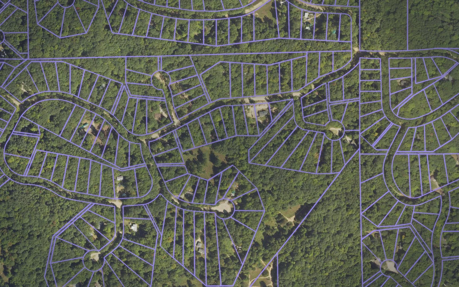 Parcel boundaries over aerial imagery of Osceola County, Michigan