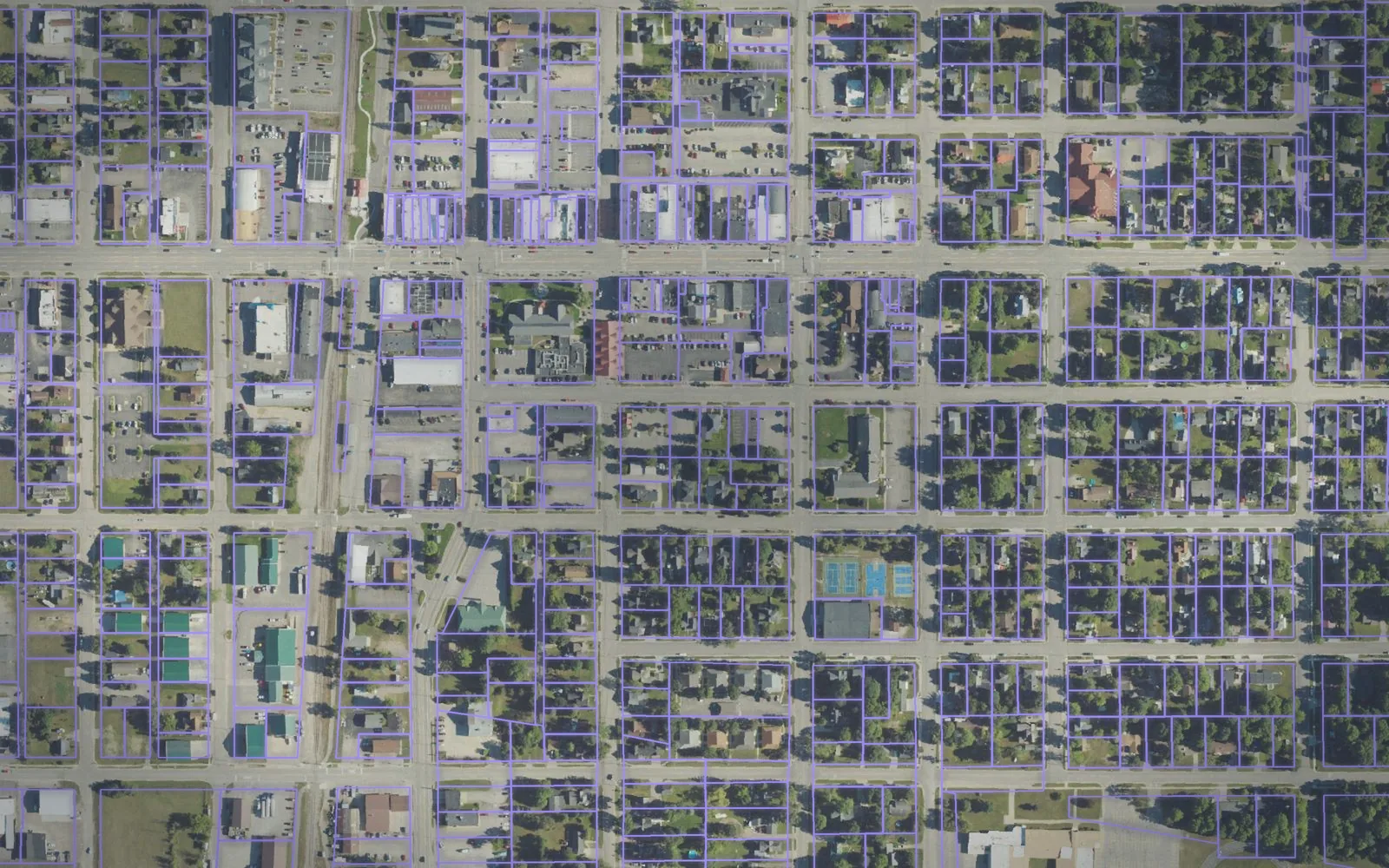 Parcel boundaries over aerial imagery of Otsego County, Michigan