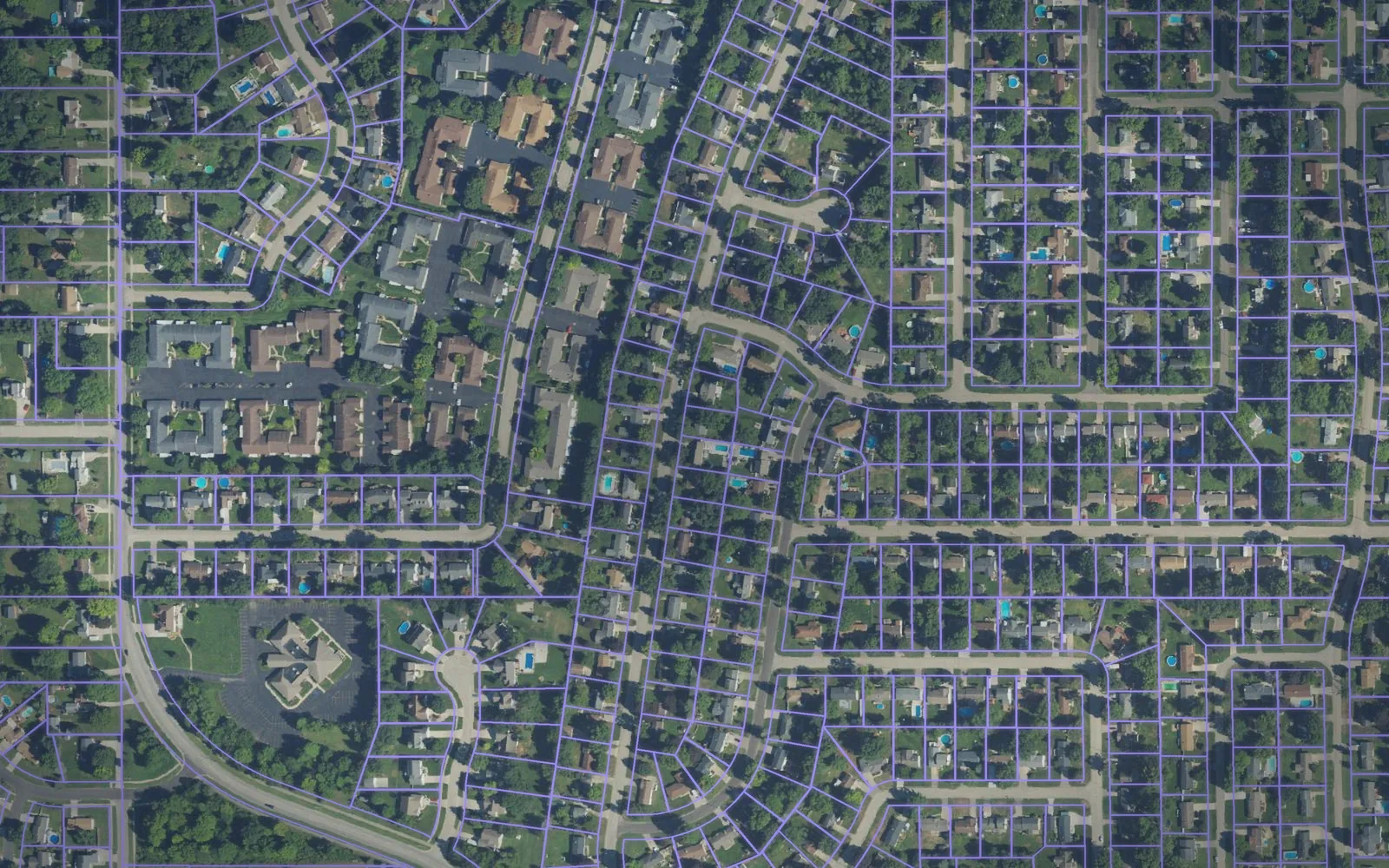 Parcel boundaries over aerial imagery of Ottawa County, Michigan