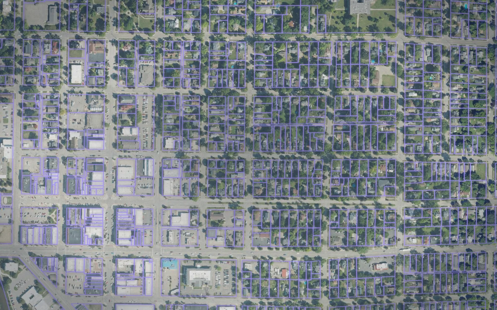 Parcel boundaries over aerial imagery of Shiawassee County, Michigan