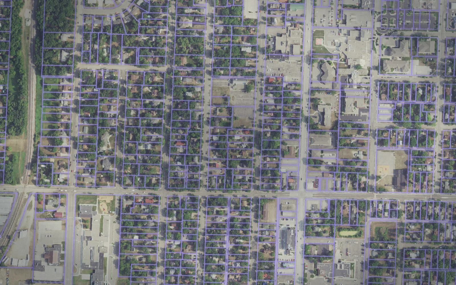 Parcel boundaries over aerial imagery of Becker County, Minnesota