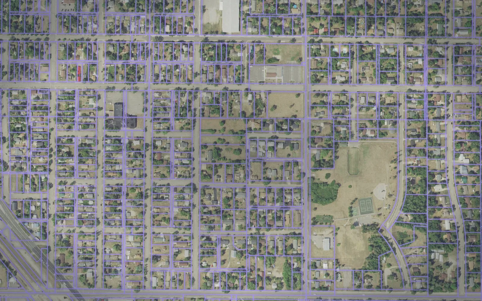 Parcel boundaries over aerial imagery of Beltrami County, Minnesota